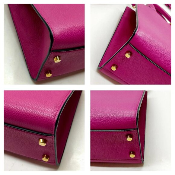 VERSACE Hand Bag Purple Leather mon-564-090825 - Picture 6 of 16